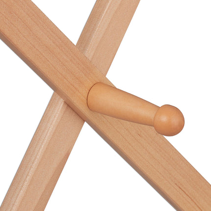 Retractable wall coat hanger in wood