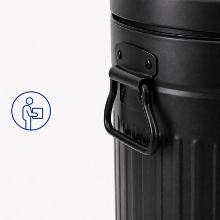 Retro Bathroom Pedal Bin 5 L with Soft-Close Lid, Black, Removable Inner Bin