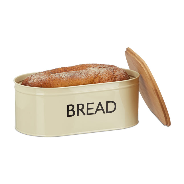 Retro Brotkasten mit Bambusdeckel – Luftdichte Aufbewahrung