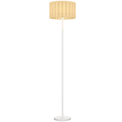Retro Stehleuchte, Kunststoffschirm, Fußschalter, Weiß