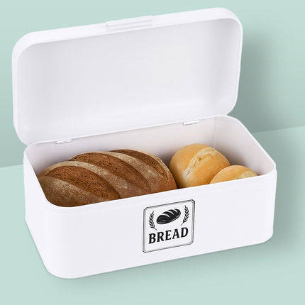 Retro Metal Bread Box with Lid and Handle