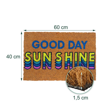 Retro Multicoloured Coconut Doormat, 60 x 40 cm