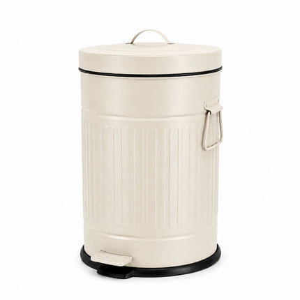 Retro Pedal Bin, 20L Beige – Soft-Close, Vintage Design