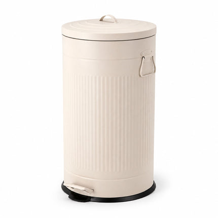 Retro Pedal Waste Bin 40 L with Soft-Close Lid, Cream, Iron