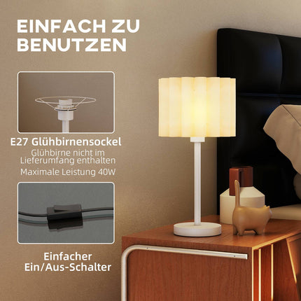 Tischleuchte im Retro-Stil, weißer Kunststoffschirm, E27 Fassung