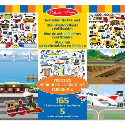 Wiederverwendbarer Stickerblock – Fahrzeuge, Spaß für Kinder, Kreatives Spiel