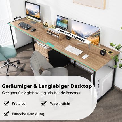 Reversible L-Shaped Computer Desk with Monitor Stand