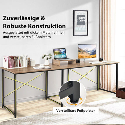 Reversible L-Shaped Computer Desk with Monitor Stand