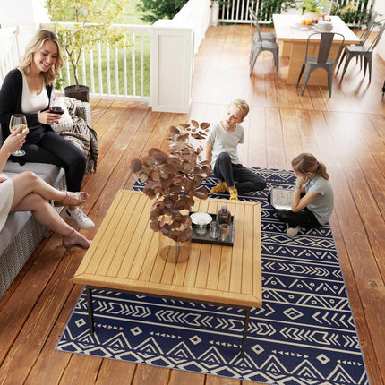 Reversible Outdoor Rug, Weatherproof, 182x274 cm, Blue/White
