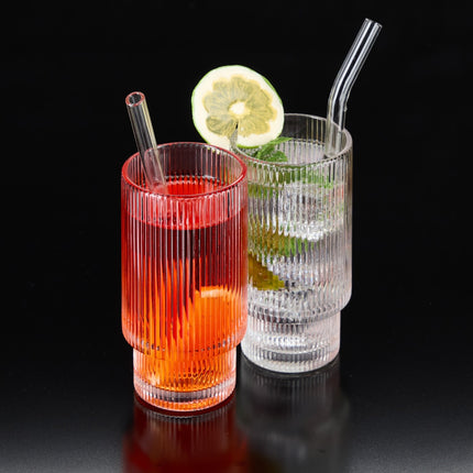Lot de 4 verres à boire côtelés