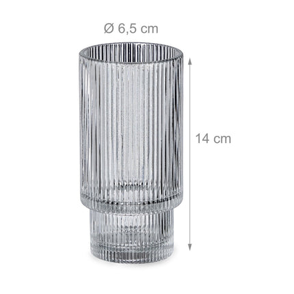 Lot de 4 verres à boire côtelés