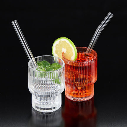 Ribbed drinking glasses 4-pack