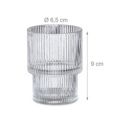 Ribbed drinking glasses 4-pack