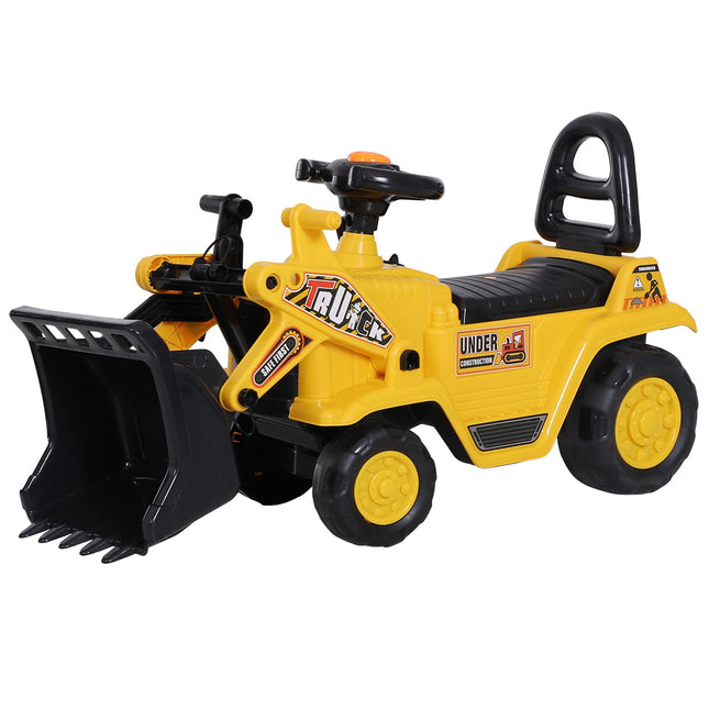 Bagger für Kinder mit Stauraum und Hupe, gelb/schwarz