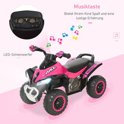 Pedal car for toddlers, light & music, pink