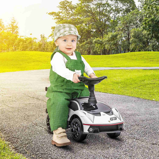 Kinder-Rutschauto mit Stauraum, Hupe und Motorgeräusch