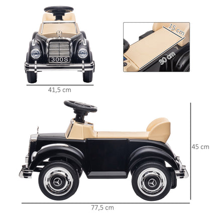 Car with storage, tip protection, age 18-48 months, black