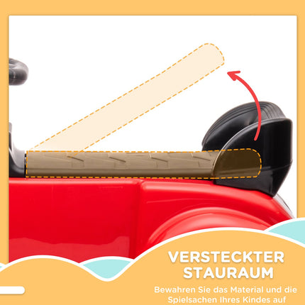 Kinderauto, 18-48 Monate, rot mit Stauraum