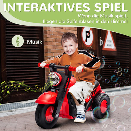 Rotes Aufsitzauto für Kinder 2-5 Jahre, Musik- und Blasenfunktion