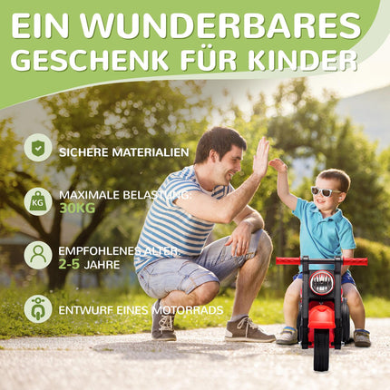 Rotes Aufsitzauto für Kinder 2-5 Jahre, Musik- und Blasenfunktion