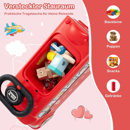 Loopauto met muziek, opbergruimte en kantelbeveiliging, loopvoertuig, loopauto, loopbus