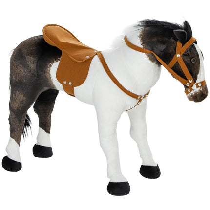 Reitpferd mit Sound, 48 cm, Sattel und Zaumzeug, braun/creme