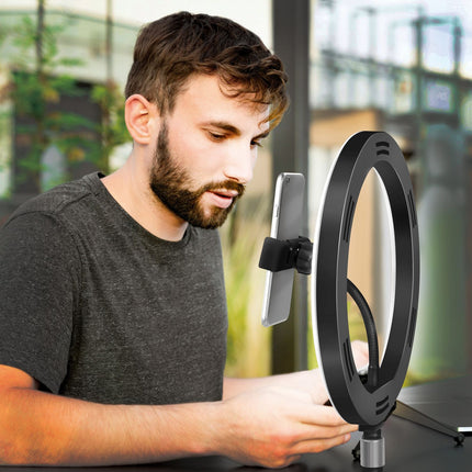 Ringlicht für Smartphone Ø25cm mit Tischständer