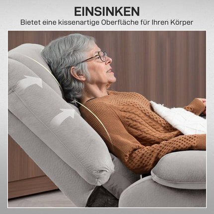 Riser chair with massage function, 90x93x110cm, light grey