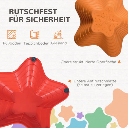 Bunte, rutschfeste Flusssteine, Balancierspiel, 6-teilig