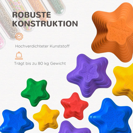 Bunte, rutschfeste Flusssteine, Balancierspiel, 6-teilig