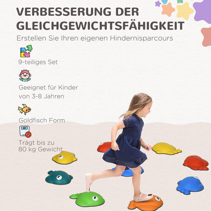 Bunte, rutschfeste Stapelsteine, 9er-Set - Hält 80 kg