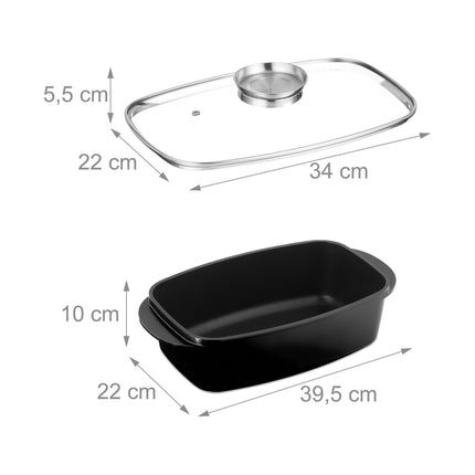Roaster with lid and seasoning button