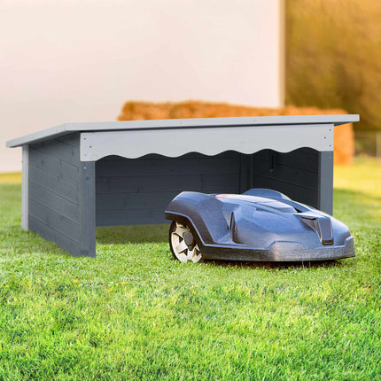 Robot lawnmower garage in wood