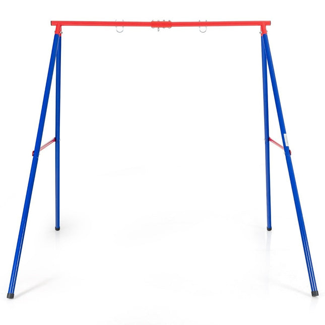 Robustes Metall Schaukelgestell A-Rahmen Gartenschaukelgestell 194 x 184 x 180 cm Rot + Blau