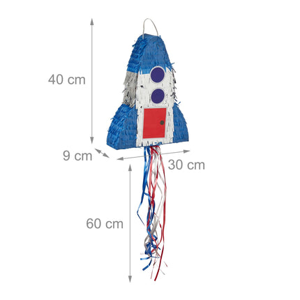 Raketen-Piñata-Set mit Schlagstock und Maske für Partys