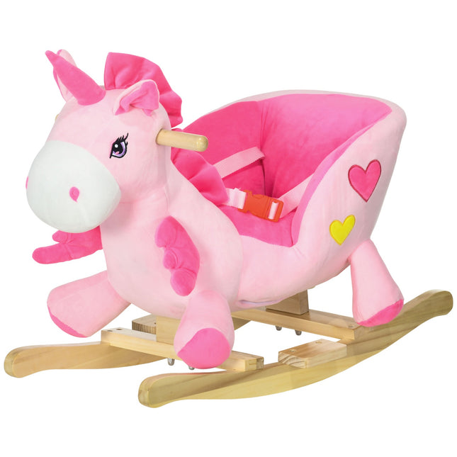 Unicorn rocking chair with music & footrest for children 1.5-3Y