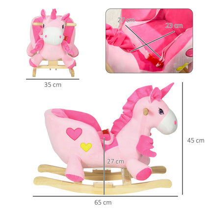 Einhorn-Schaukelstuhl mit Musik & Fußstütze für Kinder von 1,5-3 Jahren