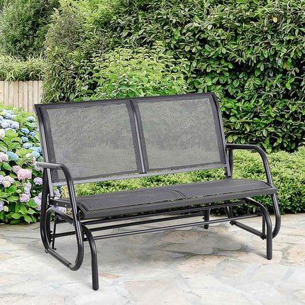 Garden rocking chair, Metal Rocking Love Seat, Gray 120 x 70 x 85 cm