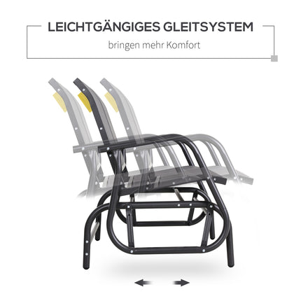 Garden rocking chair, Metal Rocking Love Seat, Gray 120 x 70 x 85 cm