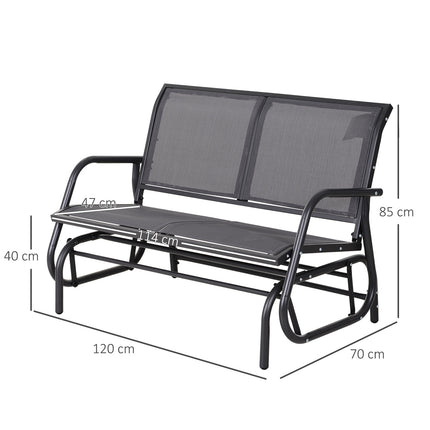 Garden rocking chair, Metal Rocking Love Seat, Gray 120 x 70 x 85 cm