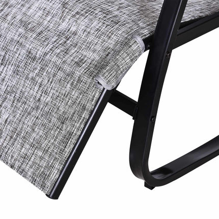 Gray adjustable rocking chair with cushion for patio & balcony