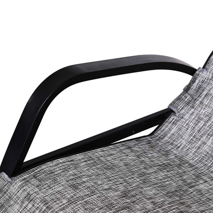 Gray adjustable rocking chair with cushion for patio & balcony