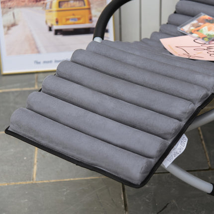 Ergonomické zahradní houpací křeslo z kovu – tmavě šedá, 145x74x88 Cm