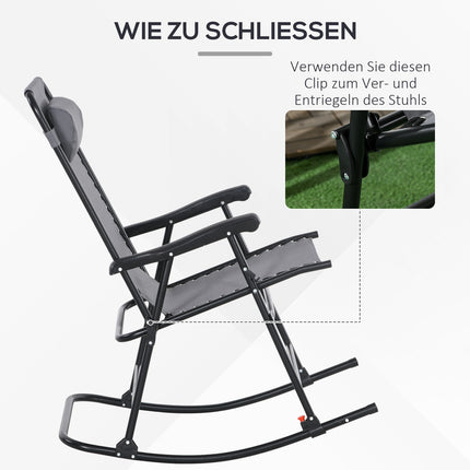 Klappbarer Garten-Schaukelstuhl mit Kissen, Tragfähigkeit 120 kg