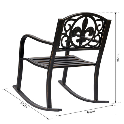 Antiker Metallschaukelstuhl – Bronze-Finish für den Garten