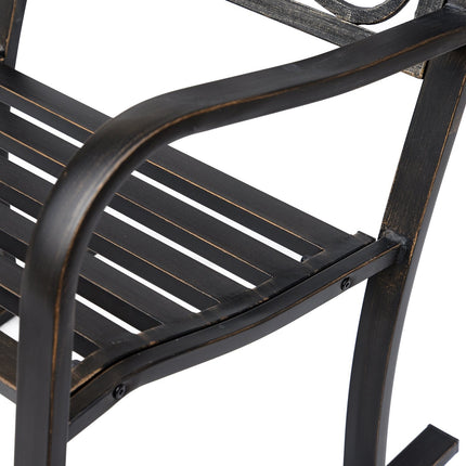 Antiker Metallschaukelstuhl – Bronze-Finish für den Garten