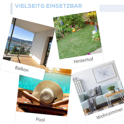 Grauer Polyrattan Garten-Schaukelstuhl mit Kissen