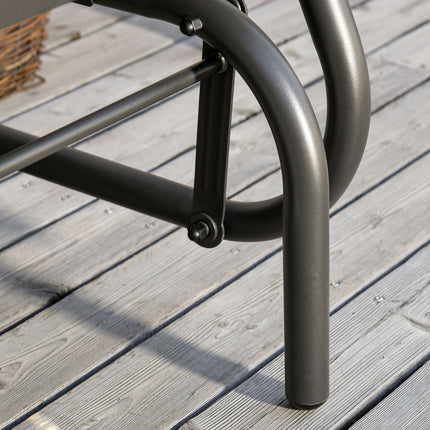 Garten-Schaukelstuhl aus schwarzem Metall für Terrasse oder Balkon