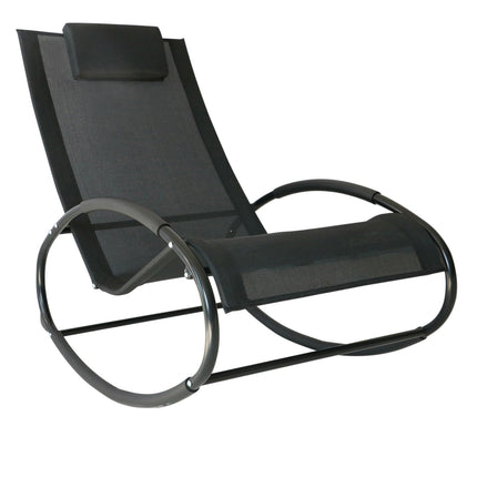 Rocking chair, weatherproof steel, 120 kg capacity, black