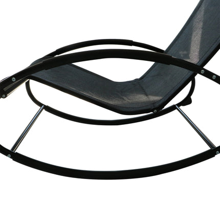 Rocking chair, weatherproof steel, 120 kg capacity, black